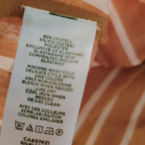 NWT Loft Beach Womans Size XS Brown Stripe Top Tie Close Front NEW - Picture 5 of 7